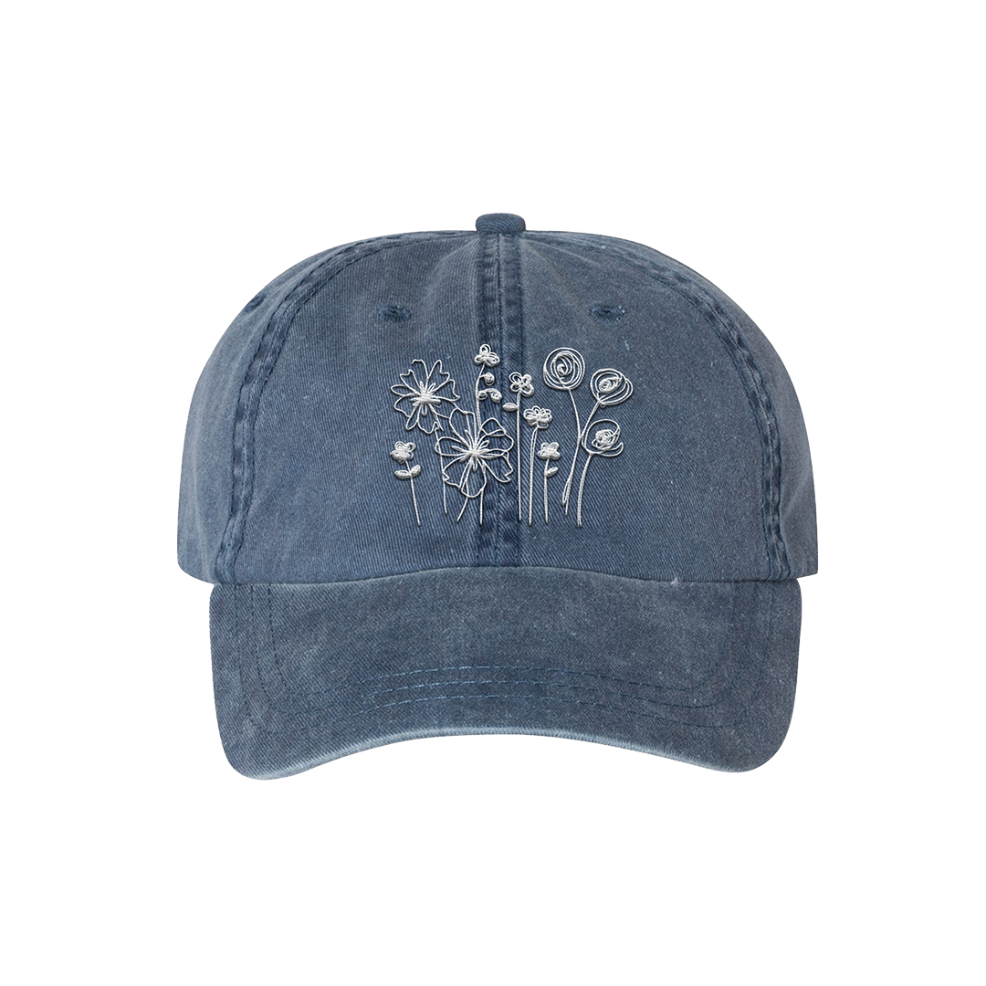 embroidered flower hat