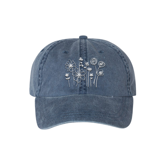 embroidered flower hat