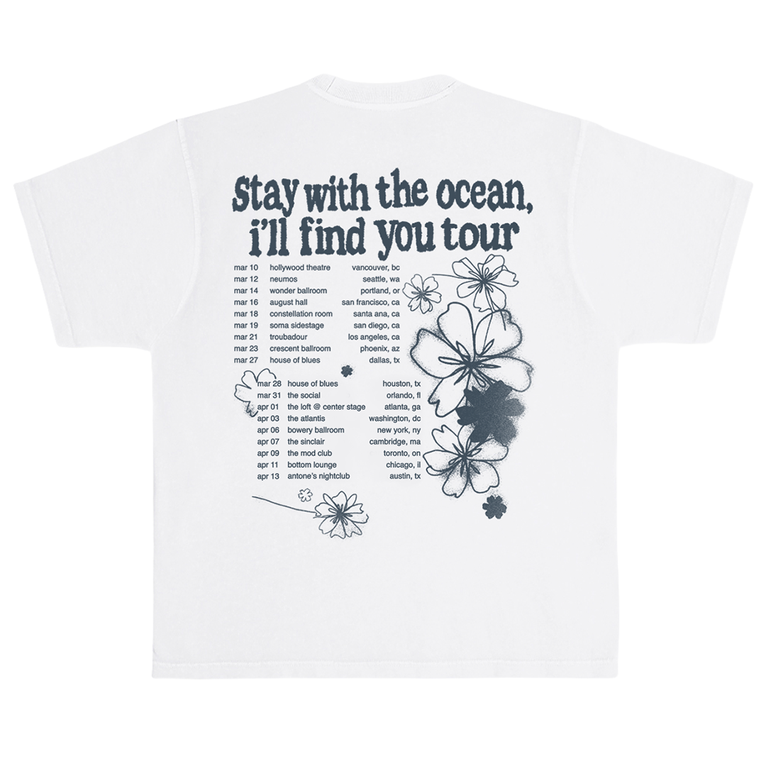 stay with the ocean tour tee - white