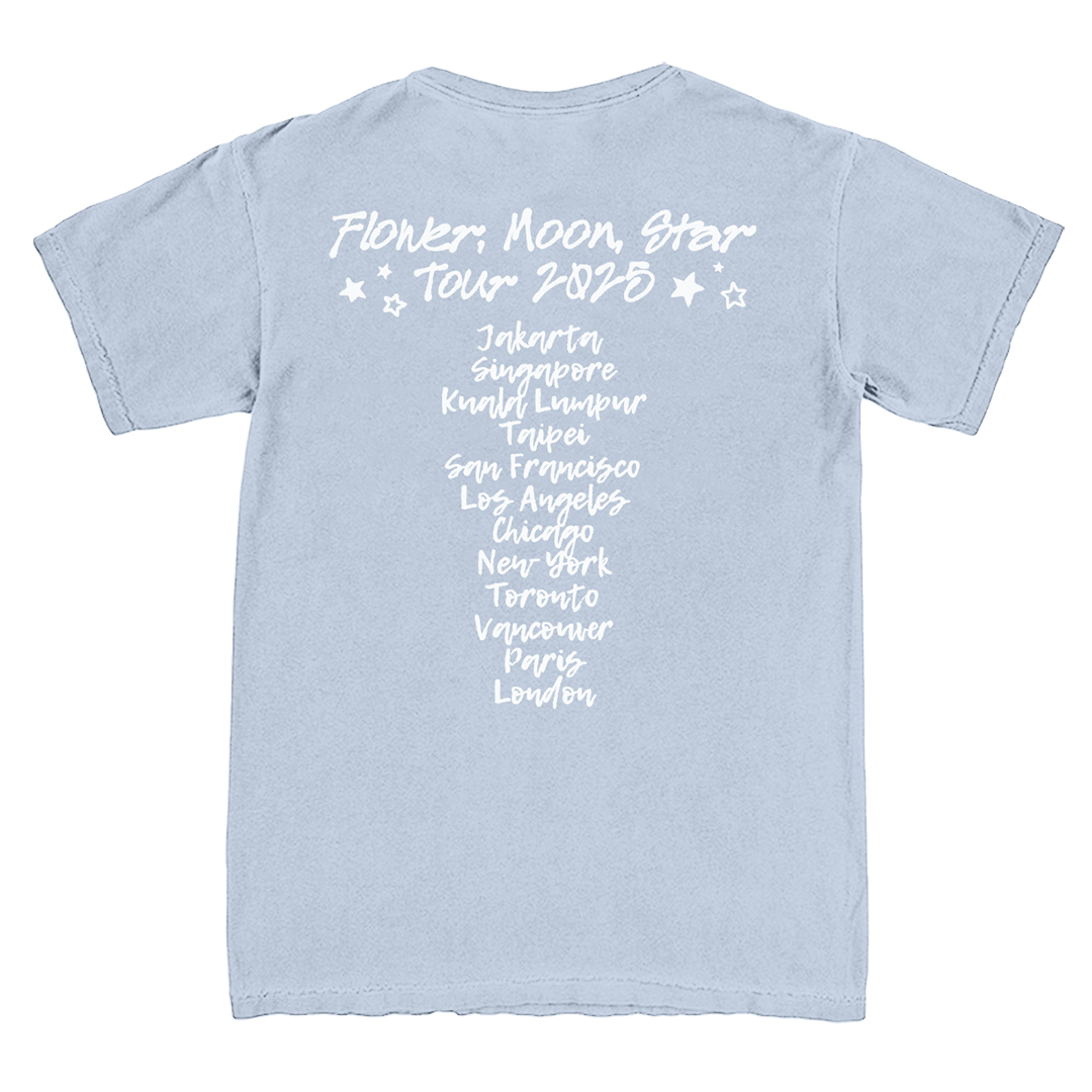 flower, moon, star tour tee