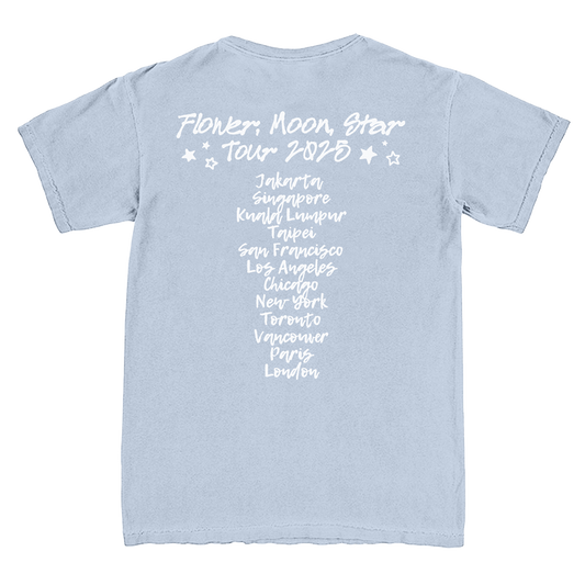 flower, moon, star tour tee